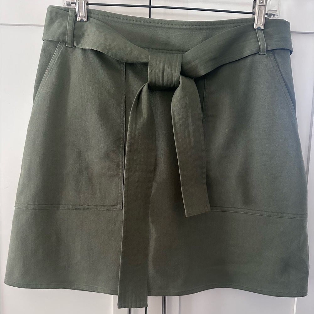 Banana Republic Olive Belted Utility Skirt Size 10